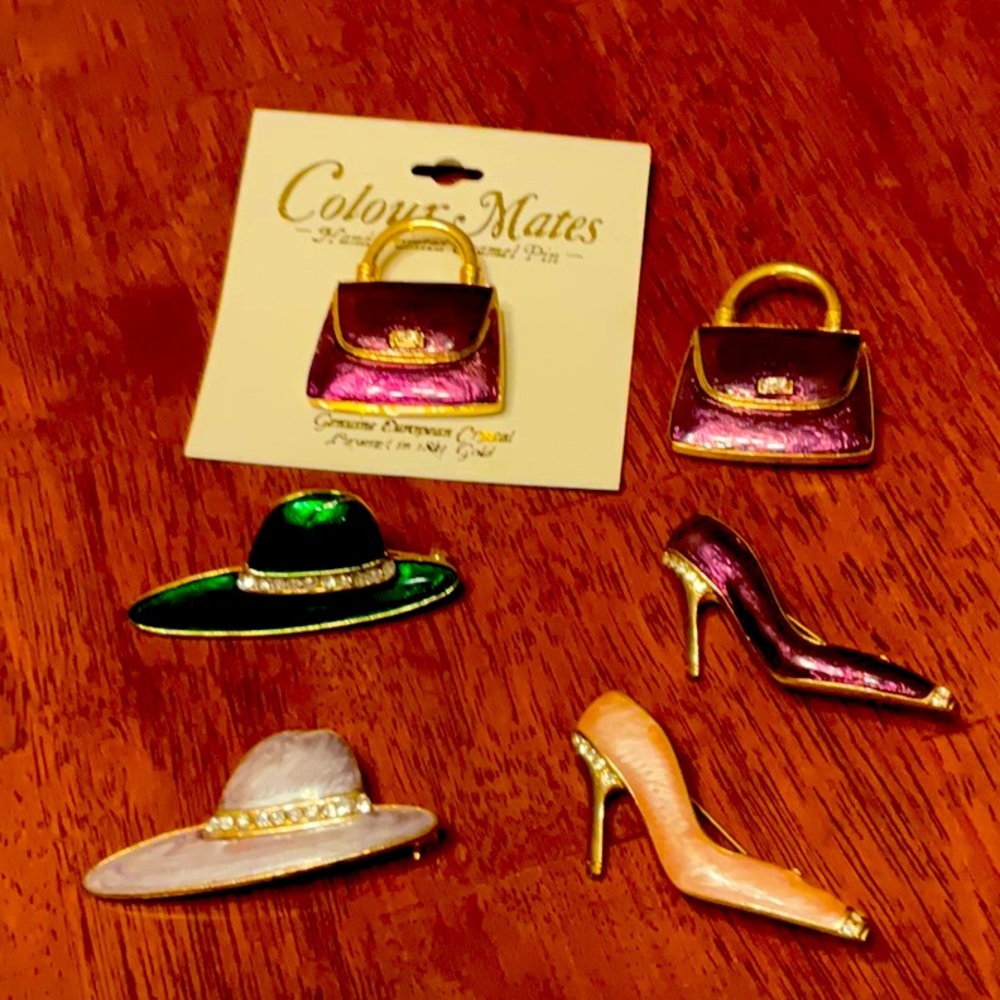 Vintage look enamel pins